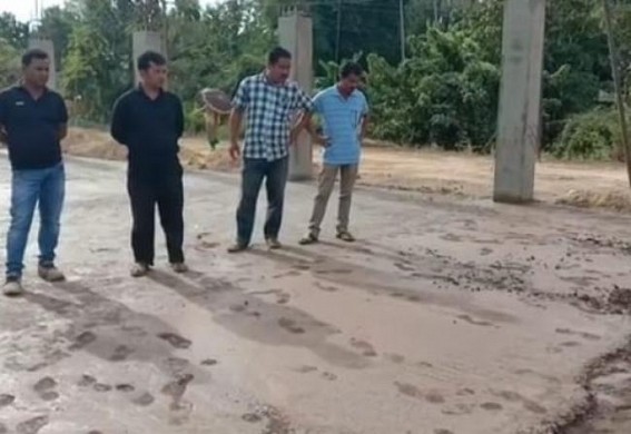 Corruption allegation raised against Government construction work in Udaipur Matabari Corruption allegation raised against Government construction work in Udaipur Matabari